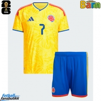 Colombia Luis Diaz #7 Hjemmedraktsett Barn VM 2026 Kortermet (+ Korte bukser)